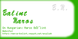 balint maros business card